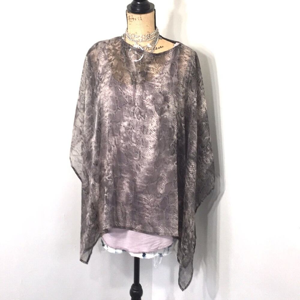 Animal print summer poncho top swimsuit coverup OS